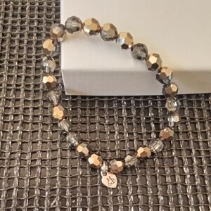 Hillberg & Berk Bronzed Crystals Stretch Bracelet L